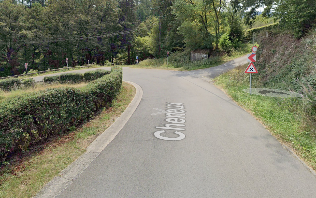 Cheneux village road, modern view